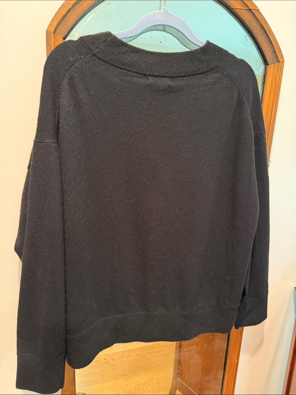Massimo Dutti Black Wool Blend Cardigan with Gold Buttons - Picture 6 of 6